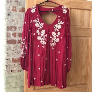Free People Embroidered Mini Dress